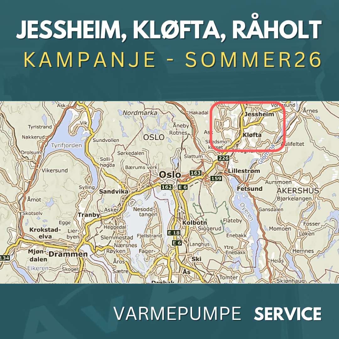 Jessheim, Kløfta - Service Varmepumpe Sommer26