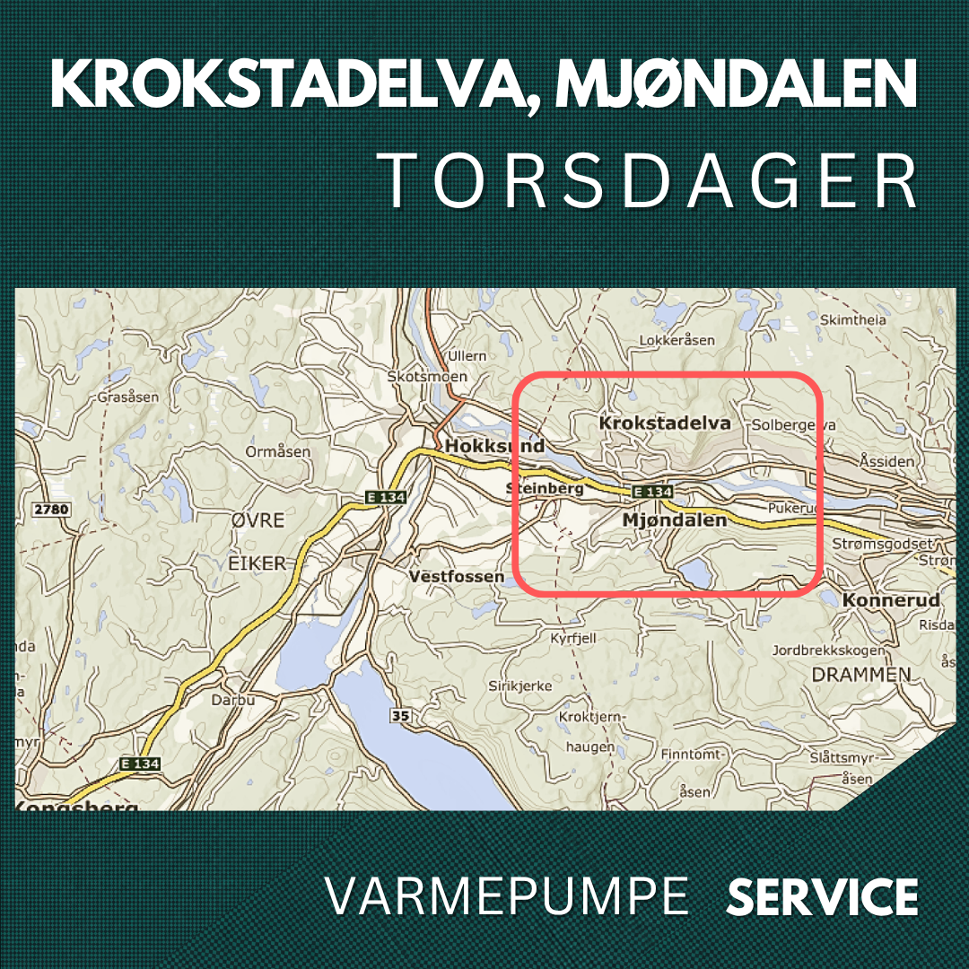 Krokstadelva, Mjøndalen - Service Varmepumpe