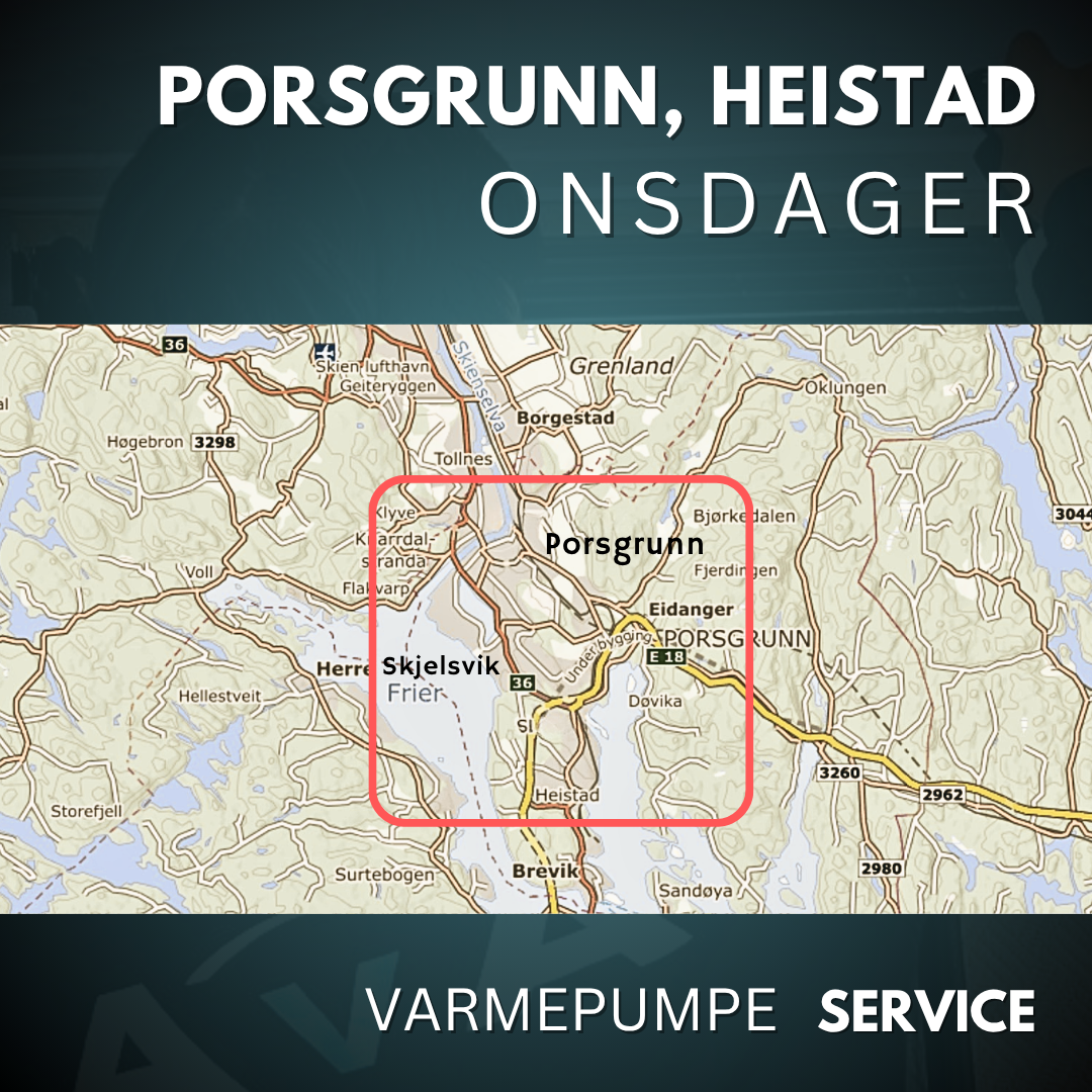 Porsgrunn, Heistad - Service Varmepumpe