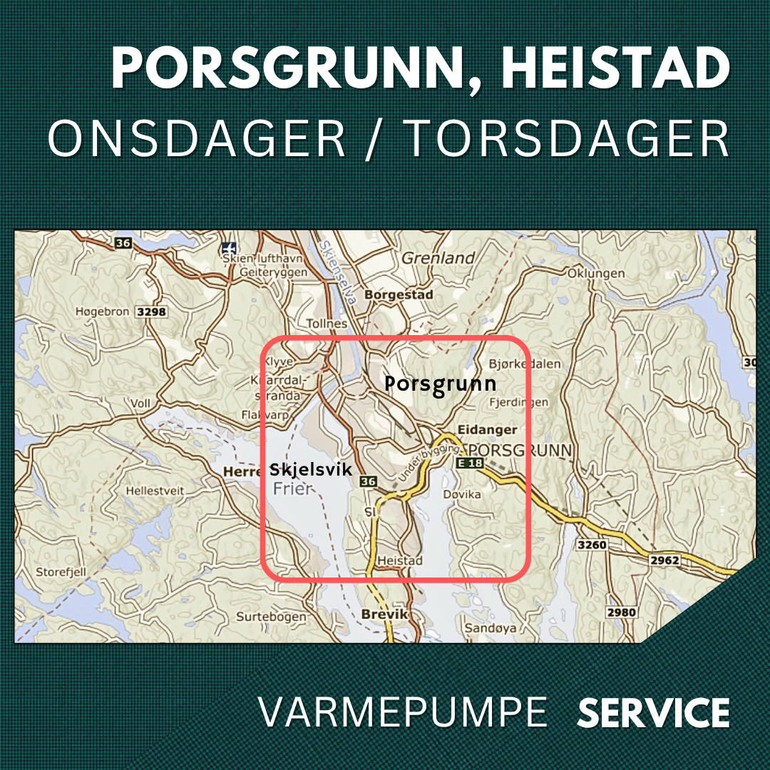 Porsgrunn, Heistad - Service Varmepumpe