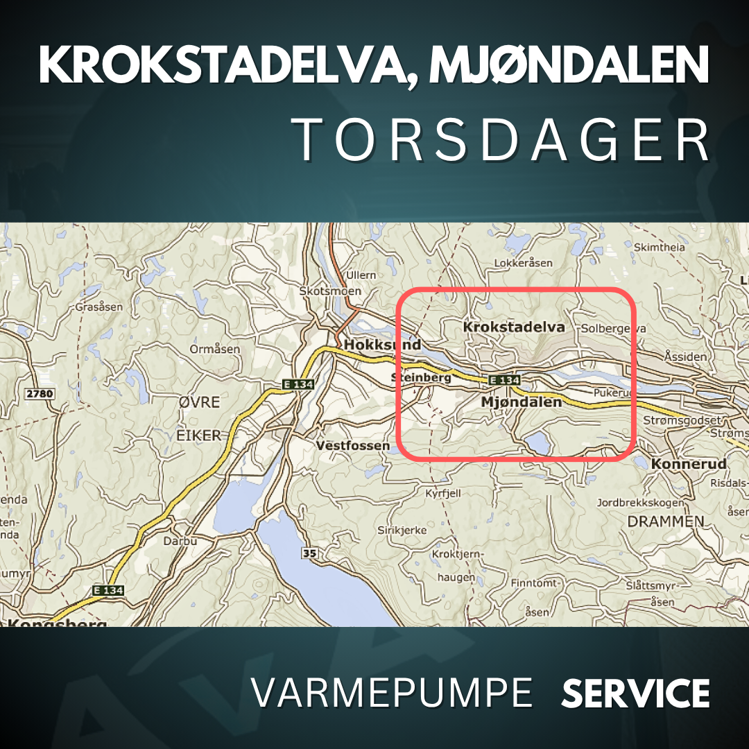 Krokstadelva, Mjøndalen - Service Varmepumpe