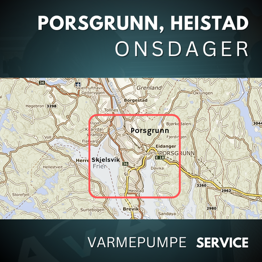 Porsgrunn, Heistad - Service Varmepumpe