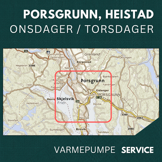 Porsgrunn, Heistad - Service Varmepumpe